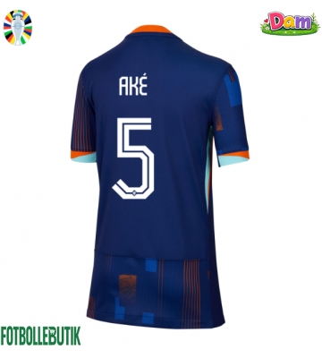 Nederländerna Nathan Ake #5 Bortatröja Kvinnor EM 2024 Kortärmad